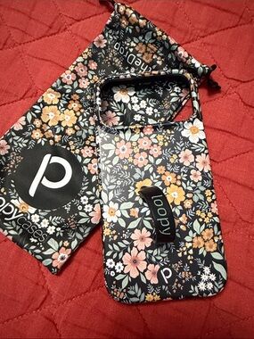 Loopy Case Floral Black Phone Sleeve with Strap